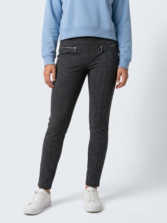 Willow & Clay Pants - Willow & Clay Women's Charcoal Gray Leggings Size S Casual Zip Detail